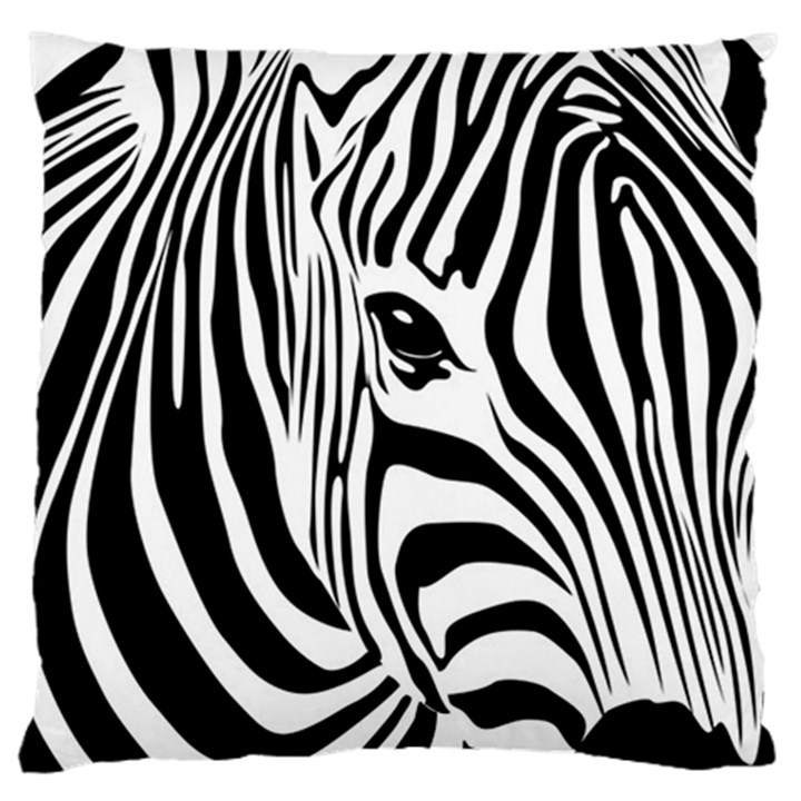 Animal Cute Pattern Art Zebra Large Premium Plush Fleece Cushion Case (One Side)