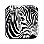 Animal Cute Pattern Art Zebra Square Metal Box (Black) Front