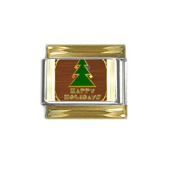 Art Deco Holiday Card Gold Trim Italian Charm (9mm) by Amaryn4rt