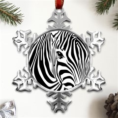 Animal Cute Pattern Art Zebra Metal Small Snowflake Ornament by Amaryn4rt