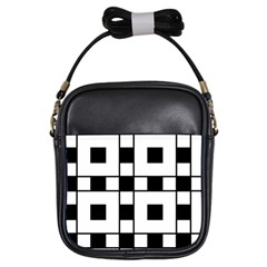 Black And White Pattern Girls Sling Bag by Amaryn4rt