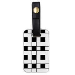 Black And White Pattern Luggage Tag (one Side) by Amaryn4rt