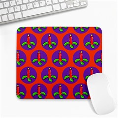 Christmas Candles Seamless Pattern Large Mousepad by Amaryn4rt