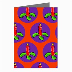 Christmas Candles Seamless Pattern Greeting Cards (pkg Of 8) by Amaryn4rt