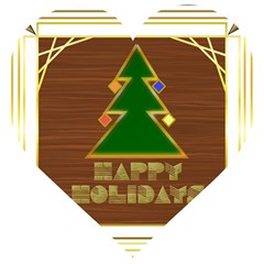 Art Deco Holiday Card Wooden Puzzle Heart by Amaryn4rt