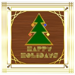 Art Deco Holiday Card Wooden Puzzle Square by Amaryn4rt