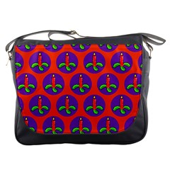 Christmas Candles Seamless Pattern Messenger Bag by Amaryn4rt