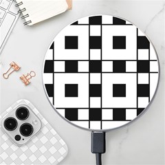 Black And White Pattern Wireless Fast Charger(white) by Amaryn4rt