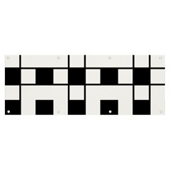 Black And White Pattern Banner And Sign 8  X 3  by Amaryn4rt