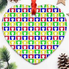 Colorful Seamless Pattern Ornament (heart) by Amaryn4rt