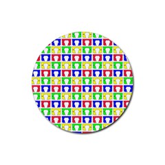 Colorful Seamless Pattern Rubber Coaster (round) by Amaryn4rt