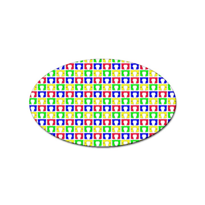 Colorful Seamless Pattern Sticker Oval (10 pack)