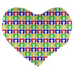 Colorful Seamless Pattern Large 19  Premium Flano Heart Shape Cushions by Amaryn4rt