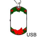 Holiday Wreath Dog Tag USB Flash (One Side) Front