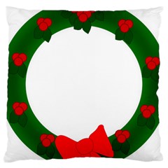 Holiday Wreath Large Cushion Case (one Side) by Amaryn4rt