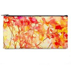 Monotype Art Pattern Leaves Colored Autumn Pencil Case by Amaryn4rt