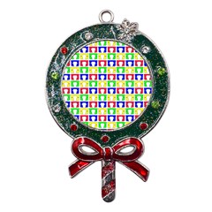 Colorful Seamless Pattern Metal X mas Lollipop With Crystal Ornament by Amaryn4rt