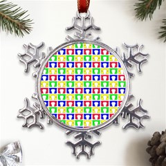 Colorful Seamless Pattern Metal Large Snowflake Ornament by Amaryn4rt