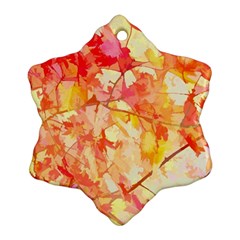 Monotype Art Pattern Leaves Colored Autumn Snowflake Ornament (two Sides) by Amaryn4rt