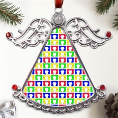 Colorful Seamless Pattern Metal Angel With Crystal Ornament by Amaryn4rt