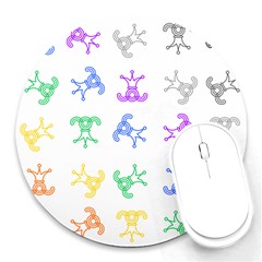 Rainbow Clown Pattern Round Mousepad by Amaryn4rt