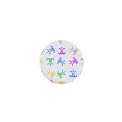 Rainbow Clown Pattern 1  Mini Buttons by Amaryn4rt