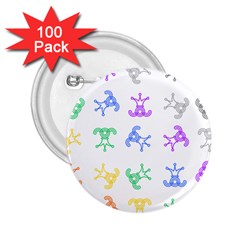 Rainbow Clown Pattern 2 25  Buttons (100 Pack)  by Amaryn4rt