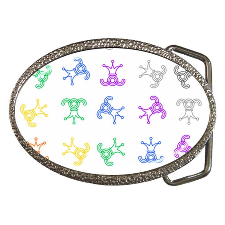 Rainbow Clown Pattern Belt Buckles