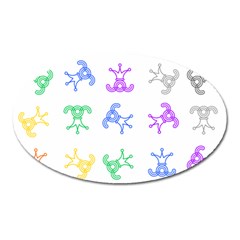 Rainbow Clown Pattern Oval Magnet by Amaryn4rt