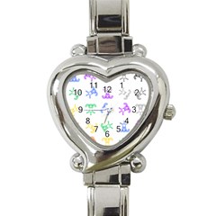 Rainbow Clown Pattern Heart Italian Charm Watch by Amaryn4rt