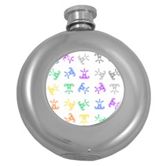 Rainbow Clown Pattern Round Hip Flask (5 Oz) by Amaryn4rt