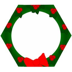 Holiday Wreath Wooden Puzzle Hexagon by Amaryn4rt