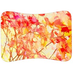 Monotype Art Pattern Leaves Colored Autumn Velour Seat Head Rest Cushion by Amaryn4rt