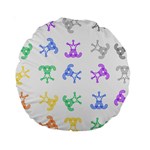 Rainbow Clown Pattern Standard 15  Premium Round Cushions Back