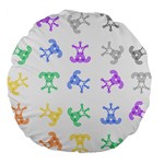 Rainbow Clown Pattern Large 18  Premium Round Cushions Front