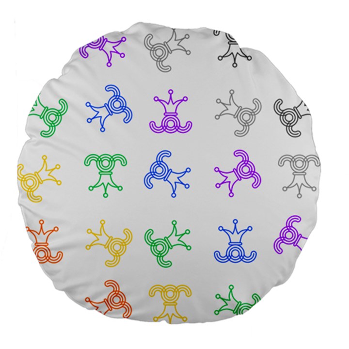 Rainbow Clown Pattern Large 18  Premium Round Cushions