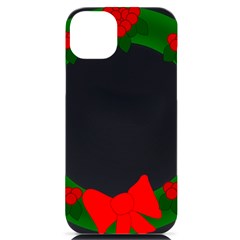 Holiday Wreath Iphone 14 Plus Black Uv Print Case by Amaryn4rt