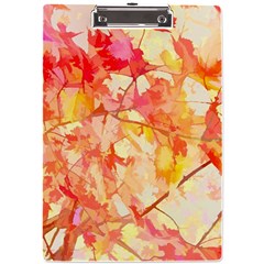 Monotype Art Pattern Leaves Colored Autumn A4 Acrylic Clipboard by Amaryn4rt