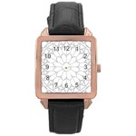 Roses Stained Glass Rose Gold Leather Watch  Front