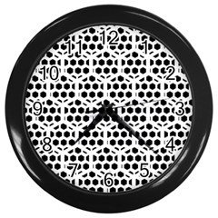 Seamless Honeycomb Pattern Wall Clock (black) by Amaryn4rt