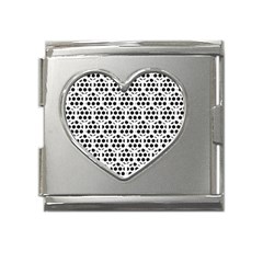 Seamless Honeycomb Pattern Mega Link Heart Italian Charm (18mm) by Amaryn4rt