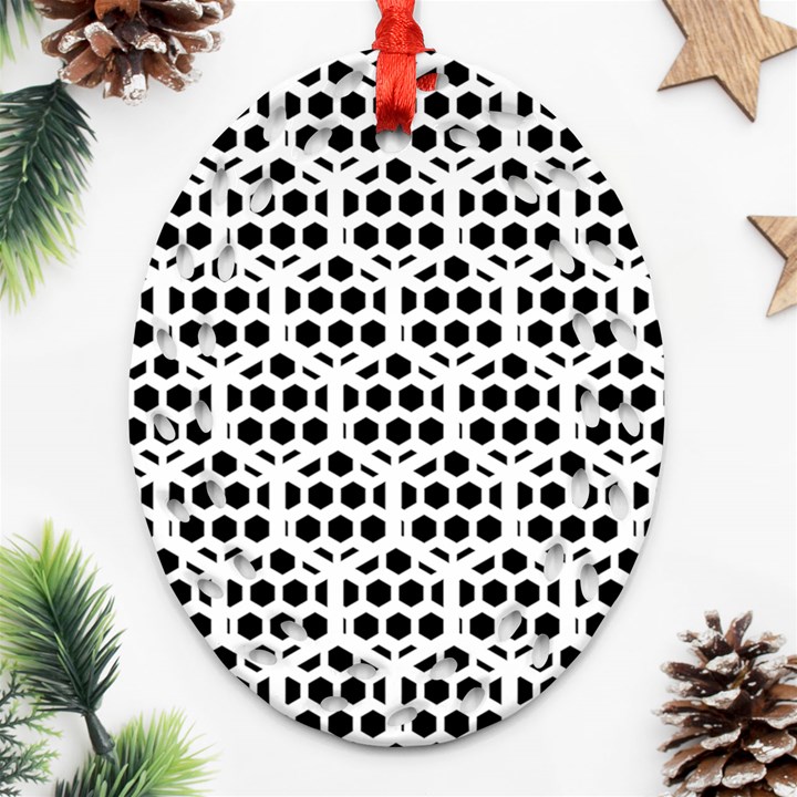 Seamless Honeycomb Pattern Ornament (Oval Filigree)