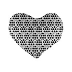 Seamless Honeycomb Pattern Standard 16  Premium Flano Heart Shape Cushions Front