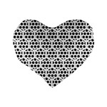 Seamless Honeycomb Pattern Standard 16  Premium Flano Heart Shape Cushions Back