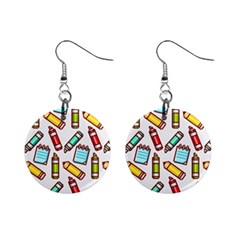 Seamless Pixel Art Pattern Mini Button Earrings by Amaryn4rt