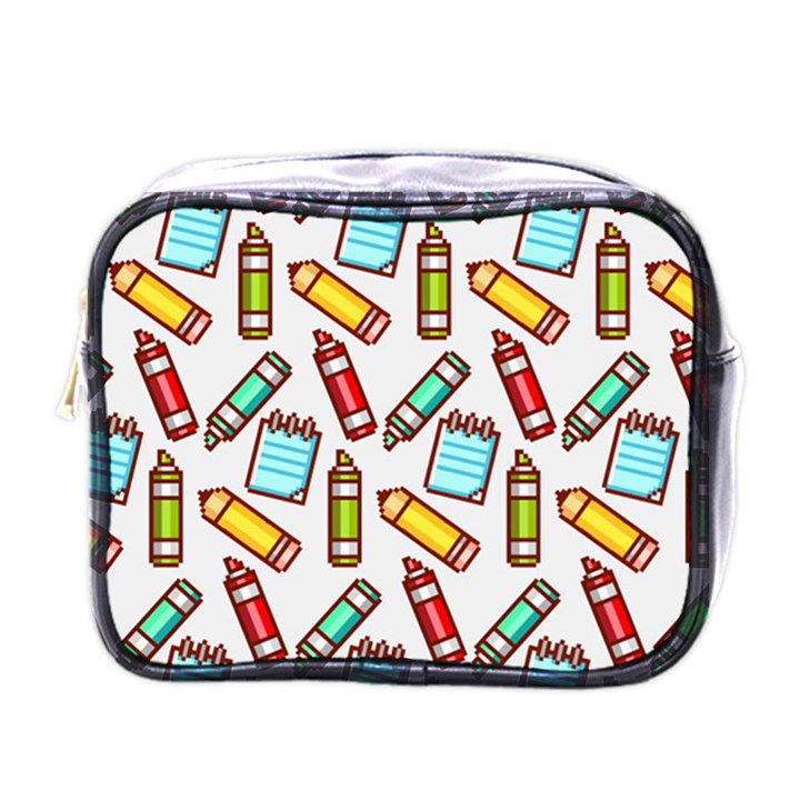 Seamless Pixel Art Pattern Mini Toiletries Bag (One Side)