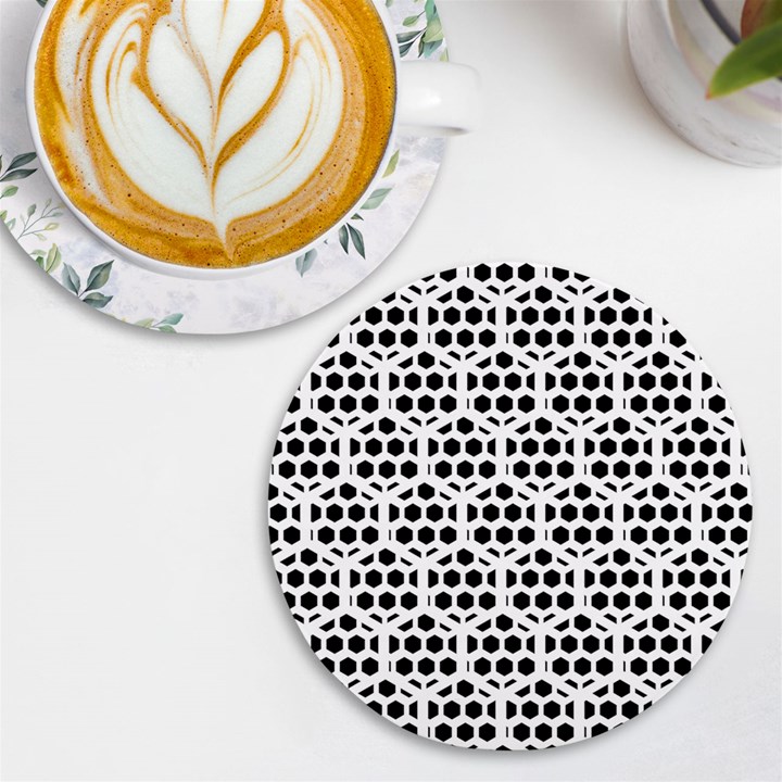 Seamless Honeycomb Pattern UV Print Round Tile Coaster