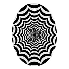 Spider Web Hypnotic Oval Ornament (two Sides) by Amaryn4rt