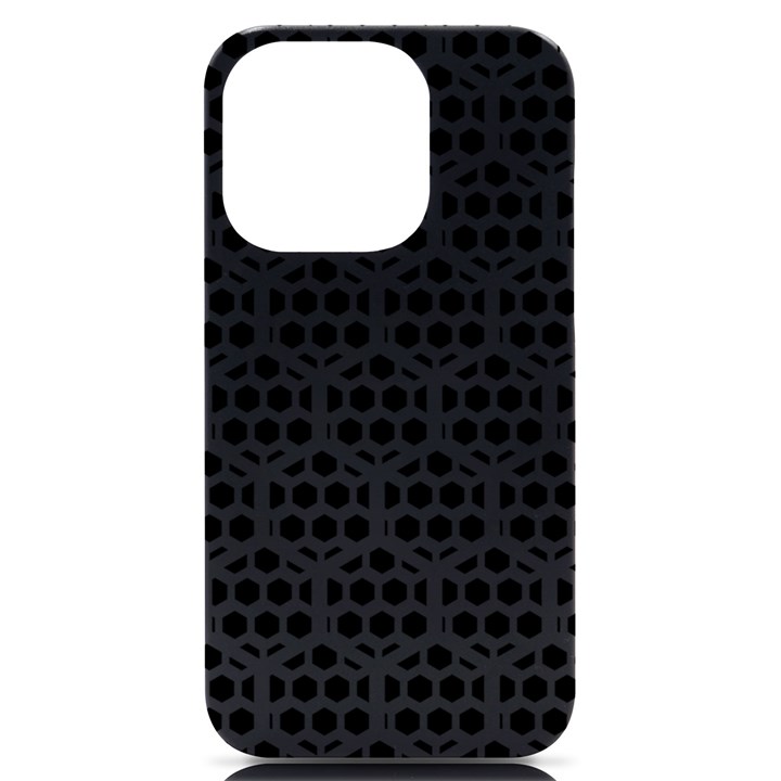 Seamless Honeycomb Pattern iPhone 14 Pro Black UV Print Case