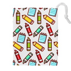 Seamless Pixel Art Pattern Drawstring Pouch (5xl) by Amaryn4rt